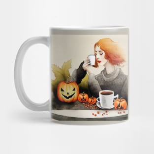 Drinking Coffee Halloween Autumn Moods Mug